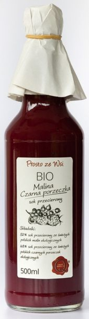 Sok Przecierowy Malina - Czarna Porzeczka Bio 500 Ml - Prosto Ze Wsi