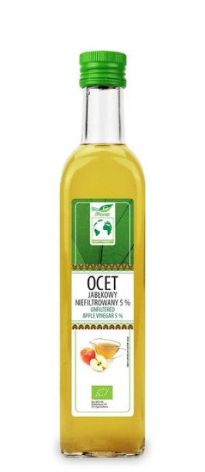 Ocet Jabłkowy Niefiltrowany Bio 5 % 500 Ml - Bio Planet