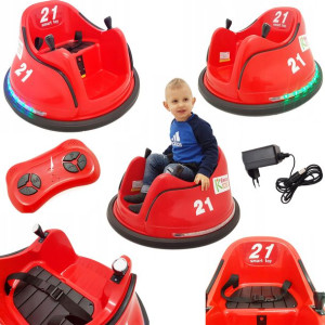 Obrotowy JEŹDZIK na Akumulator 360° dla Dzieci 30W EricoKids Czerwony