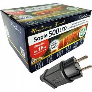 Kurtyna 23m 500led Lampki Sople Zewnętrzne+flash
