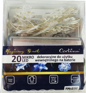 Lampki Choinkowe Na Baterie 20 Led Dekoracyjne