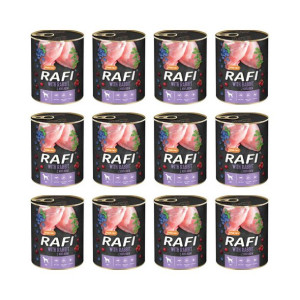 Pakiet Rafi Mokra Karma Dla Psa Królik, Borówka, Żurawina 12 x 800 g