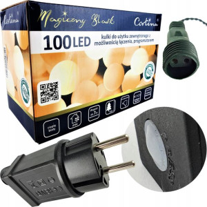Lampki Choinkowe Kulki 100 Led 8 Funkcji + Gniazdo