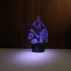 Lampka Nocna 3d R2d2 Bb8 C3po Z Pilotem Prezent