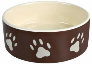 Trixie Miska ceramiczna czarna w szare łapki 0,3L/12cm [TX-24531]