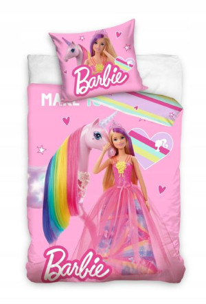 Pościel 160x200 Dziecięca Lalka Jednorożec Barbie
