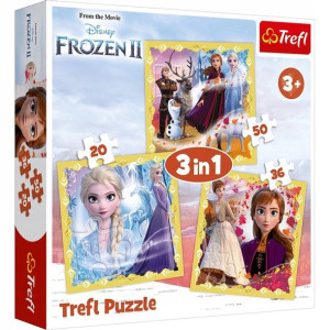 Trefl puzzle 3w1 Kraina Lodu Moc Anny i Elsy 106el