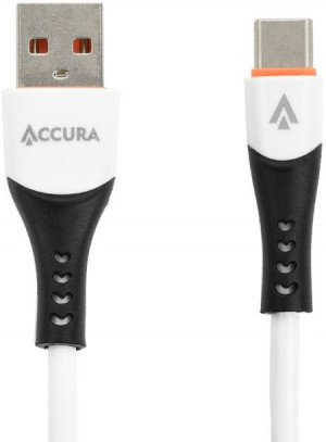 Accura kabel USB-C 1.0m biały gumowy