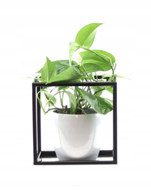 Kwietnik Metalowy Ścienny Półka 20cm czarny LOFT