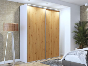 Wysoka Szafa 200cm Biały Mat / Dąb Artisan Maxi h-245cm