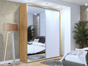 Wysoka Szafa 200cm Dąb Artisan / Biały Maxi h-245 cm