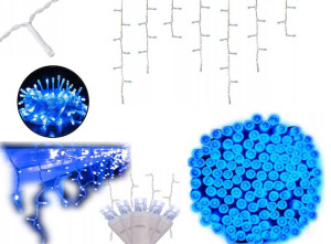Sople lampki 100 LED niebieskie na dom