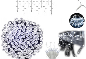 Sople lampki 500 LED białe zimne na dom