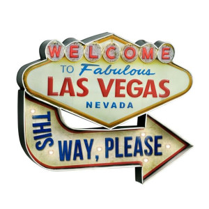 Podświetlany Szyld 3D, Las Vegas This Way LED, GAD-181 Prezent Hit USA Tabl