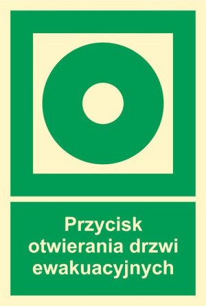 Znak - Przycisk otwierania drzwi ewakuacyjnych AC104 Otwieranie drzwi ewaku