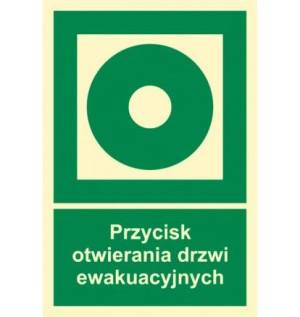 Znak - Przycisk otwierania drzwi ewakuacyjnych AC104 Otwieranie drzwi ewaku
