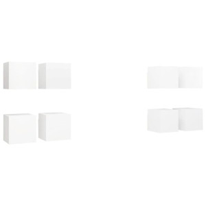 Wiszące szafki TV, 8 szt., białe, 30,5 x 30 x 30 cm