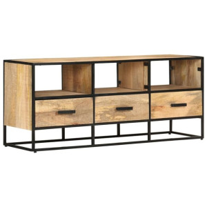 Szafka pod telewizor, 110x30x45 cm, surowe drewno mango