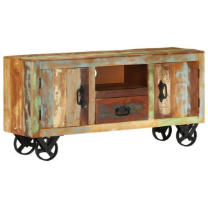 Szafka pod TV, 110 x 30 x 53 cm, lite drewno odzyskane