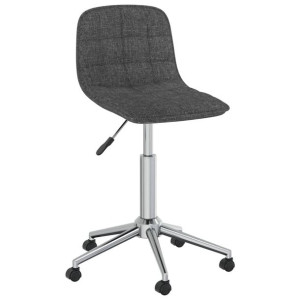 Obrotowe krzesło stołowe, ciemnoszare, obite tkaniną