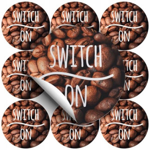 Naklejki OZDOBNE 10 sztuk KAWA switch ON