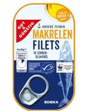 Konserwa Makrelen Filets Makrela W Oleju 125g
