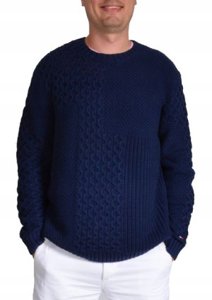 Tommy Hilfiger sweter bawełniany ciepły XL gruby