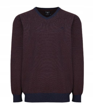 STATE OF ART sweter v-neck duży bawełna