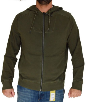 Camel Active bluza z kapturem na zamek bawełna khaki
