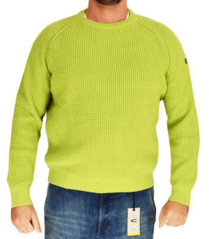 Camel Active  gruby ciepły sweter wełniany fluo