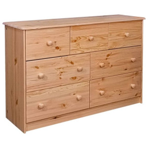 Komoda z 7 szufladami, 113x35x73 cm, lite drewno sosnowe