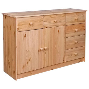 Komoda z 6 szufladami, 113x35x73 cm, lite drewno sosnowe