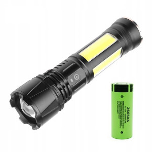 LATARKA XLight XHP90 USB zoom 4xCOB LED z Magnesem + Panasonic 5000mAh