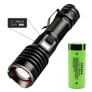 Latarka XHP160 LCD USB + 26650 Panasonic 5000mAh