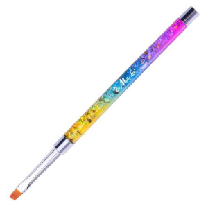 Pędzelek do żelu kwadratowy MollyLac Pro Gel Rainbow 7mm rozmiar 4 Nr 2