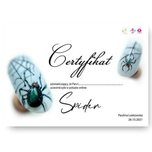 Certyfikat ze szkolenia online Spider by Paulina Laskowska Wersja Pdf