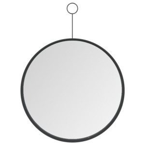 Lustro ścienne z zawieszką, czarne, 30 cm