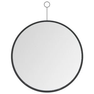 Lustro ścienne z zawieszką, czarne, 40 cm