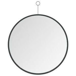 Lustro ścienne z zawieszką, czarne, 50 cm