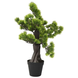 Sztuczne bonsai z sosny, z doniczką, 60 cm, zielone