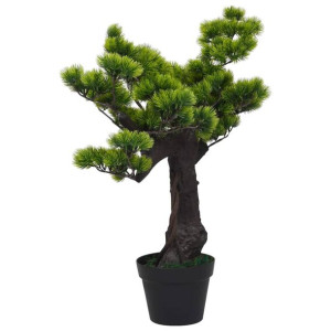 Sztuczne bonsai z sosny, z doniczką, 70 cm, zielone