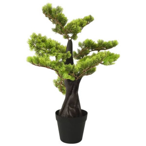 Sztuczne bonsai z cyprysu, z doniczką, 60 cm, zielone