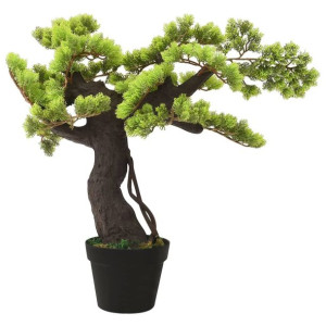 Sztuczne bonsai z cyprysu, z doniczką, 70 cm, zielone