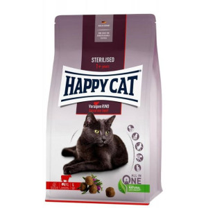 HAPPY CAT Sterilised Bavarian Beef, sucha karma, dla kotów po sterylizacji,