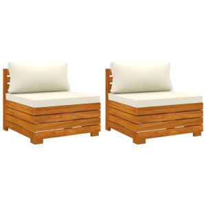 2-osobowa sofa ogrodowa z poduszkami, lite drewno akacjowe