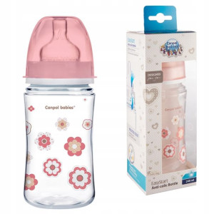 BUTELKA Antykolkowa Canpol NEWBORN 240 ml Smoczek