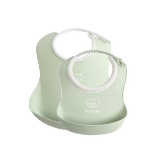 BABYBJORN - 2 śliniaki -  powder green mały duży