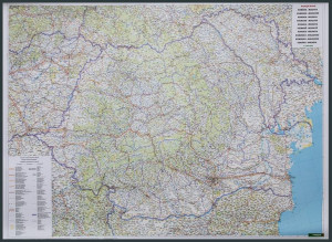 Rumunia Mapa Ścienna Drogowa Do Wpinania W Ramie