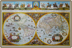Świat Blaue Antique World Mapa Ścienna Do Wpinania