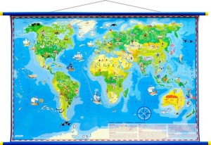 Świat Mapa Ścienna Młodego Odkrywcy Laminat